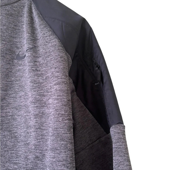 Nike Therma-FIT Men’s Charcoal Heather/Black Fitness Crew DQ4854-071 Size Small - Picture 4 of 7